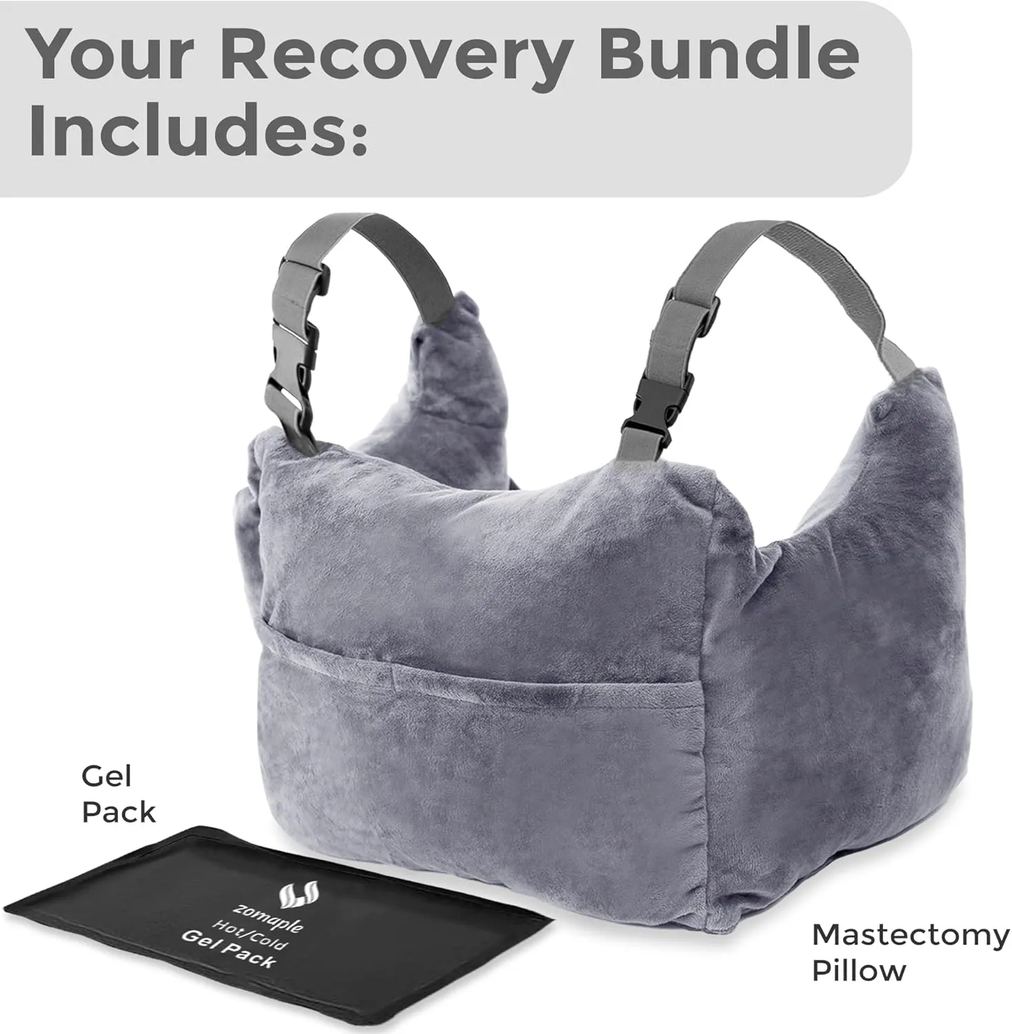 Zomaple Mastectomy Pillow - Post Surgery Pillow, Mastectomy Recovery Must Haves, Breast for After Heart Surgery, Reduction & Augmentation Patients Sleeping, Recovery Seatbelt Protection-Surgery Gift